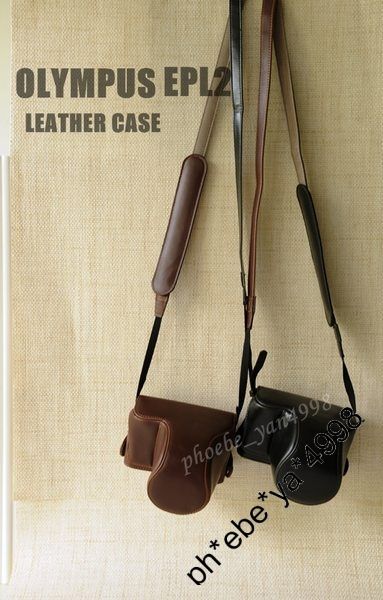 New Leather case bag Olympus EPL1 EPL2 E PL1 EPL 2 bk  