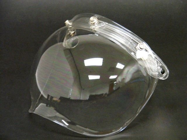 NEW FLIP UP 3 SNAP BUBBLE SHIELD VISOR VINTAGE OPEN FACE MOTORCYCLE 