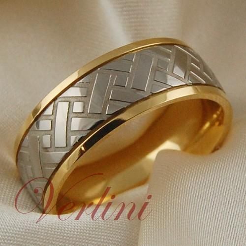   fit titanium wedding band ring 14k yellow gold plated with beautiful