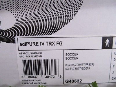 Adidas AdiPURE IV 4 TRX FG Soccer Cleats 10 Football Kangaroo Leather 