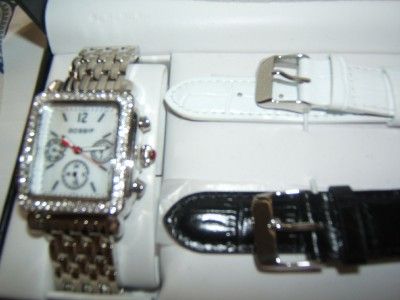 GOSSIP WATCH NEW IN BOX 3 BANDS free ship FUN SILVERTONE valentine 