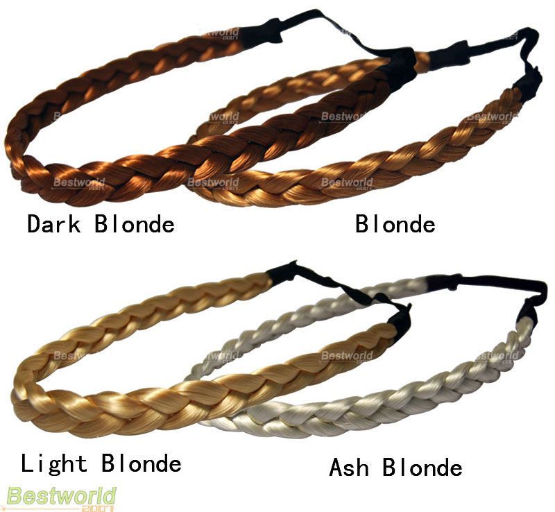 New Synthetic Hair Plaited Plait Elastic Headband Hairband  