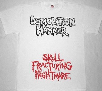   SKULL FRACTURING NIGHTMARE88 THRASH METAL NEW WHITE T SHIRT  