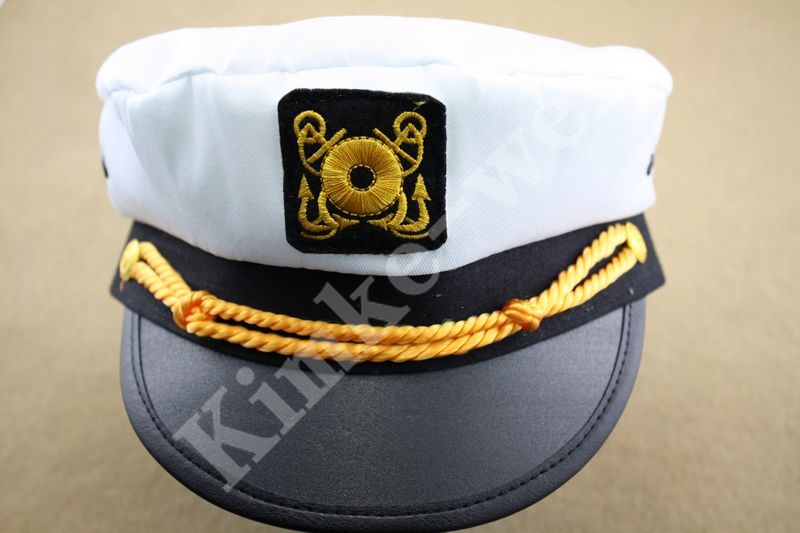 Yacht Captain Skipper Sailor Boat Cap Hat Costume New  