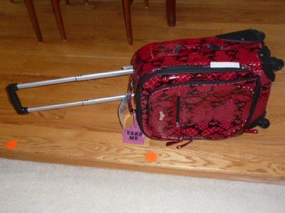 KATHY VAN ZEELAND RED SPINNER 20 CARRY ON LUGGAGE NWT  