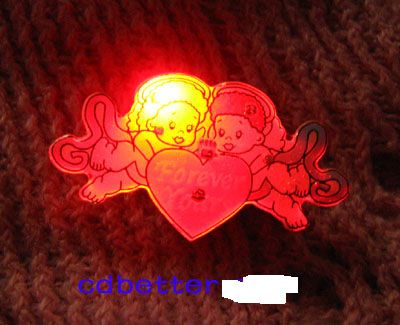   Kids Favorite Angel Flashing Sparkling Bling Magic Brooch Pins  