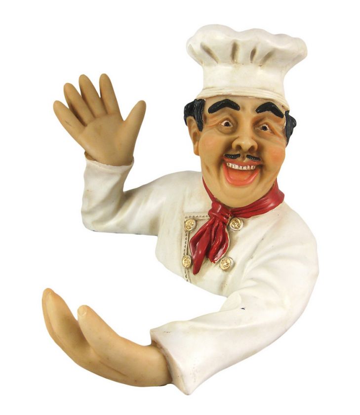 Comical Chef Wine Bottle Holder Kitchen Decor Cook  