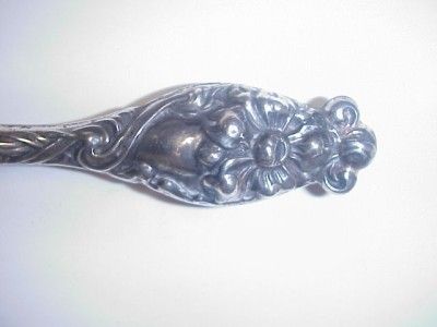 ANTIQUE NOUVEAU STERLING SILVER REPOUSSE BUTTER KNIFE  