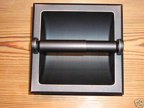 Recessed Oil Rubbed Bronze Toilet Tissue Paper Holder  