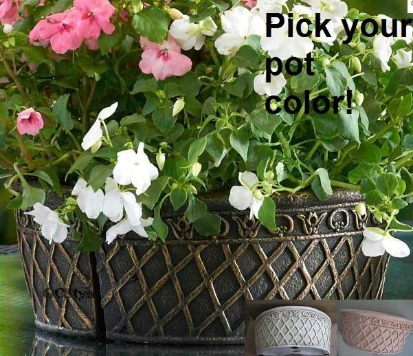 PATIO TABLE UMBRELLA POT SET PLANTER CHOICE OF COLOR  