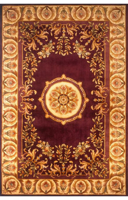 Hand Tufted Area RUG CARPET Wool Persian purple 2x8  