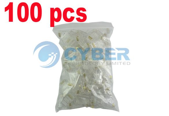 100 RJ45 RJ 45 CAT5 Modular Plug Network Connector 100X  