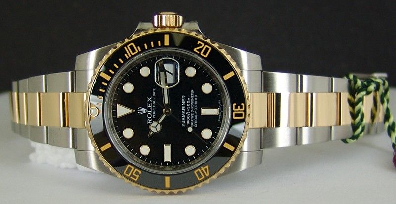 ROLEX   18kt Gold & Stainless Submariner 40mm Black Ceramic   116613 