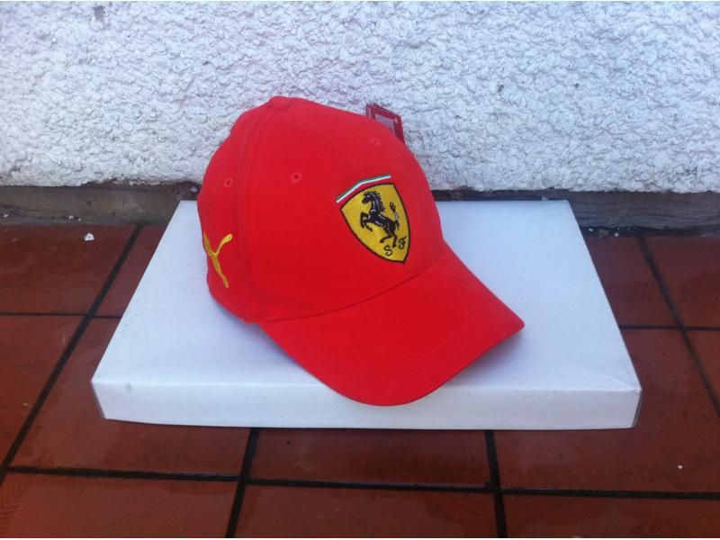 NEW PUMA SCUDERIA FERRARI BASEBALL CAP RED YELLOW STRETCHFIT S/M 