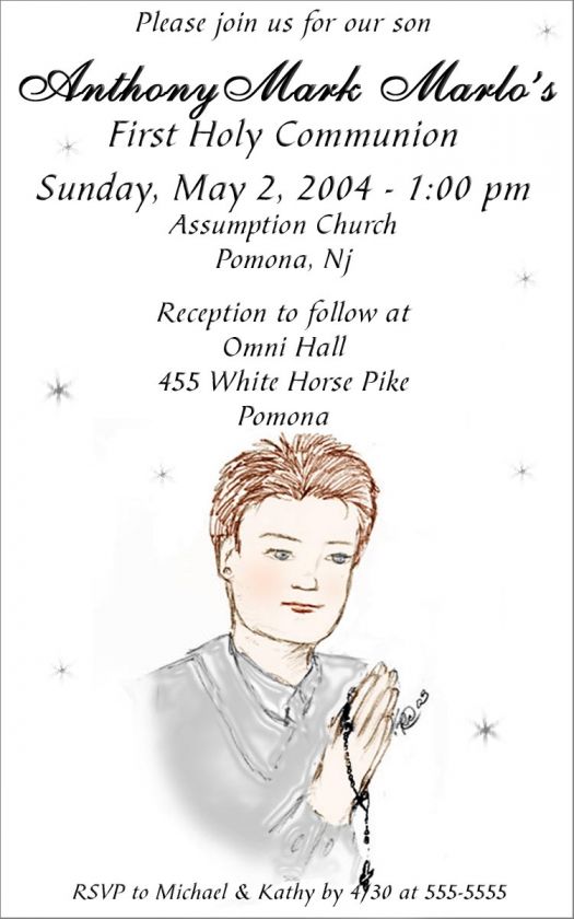 Beautiful Invitations, perfect for your little boys First Holy 