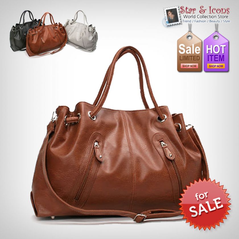   WOMEN & LADY LIGHT BROWN HANDBAG TOTE SHOULDER CROSS BAG 423_M  