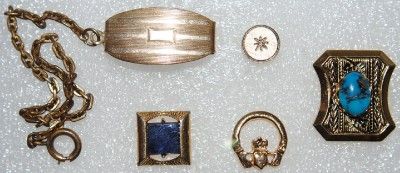 Vintage Tie Tacks / Lapel Pins Plain or w/ Stone & Pocket Watch 