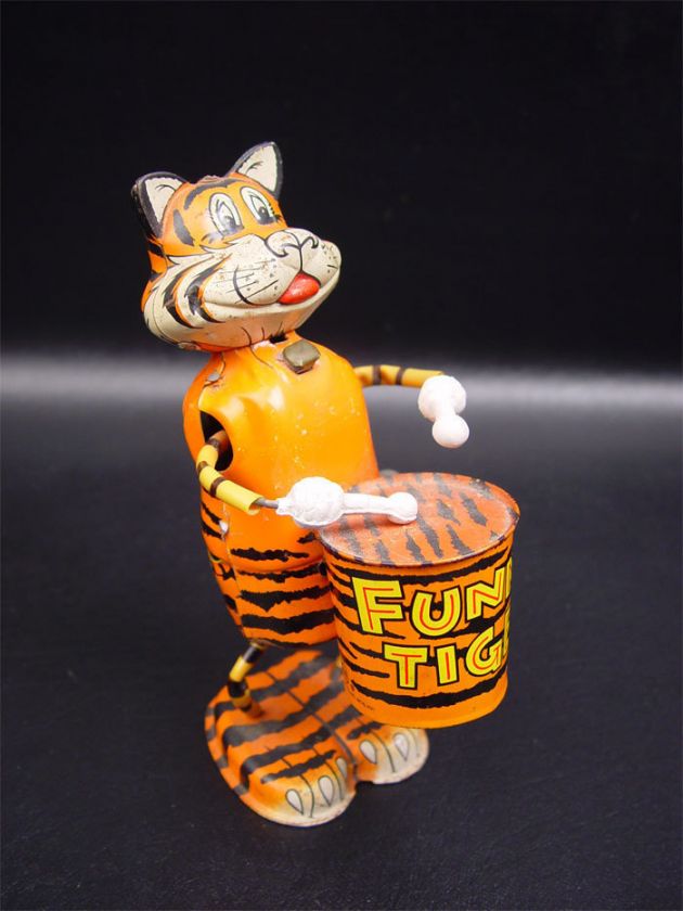 Vintage Marx 1966 Funny Tiger Tin Litho Wind Up Toy  