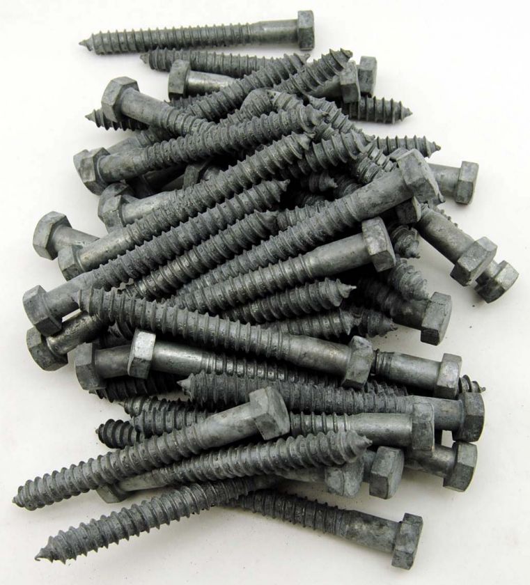 50) Galvanized Hex Head 1/2 x 4 1/2 Lag Bolts Wood Screws  